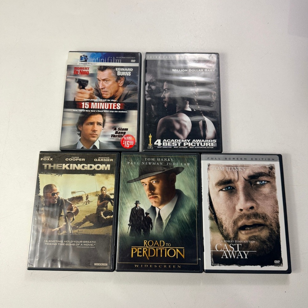 LOT 5 Mixed DVD Cast Away Million Dollar Baby Road to Perdition The Kingdom Good